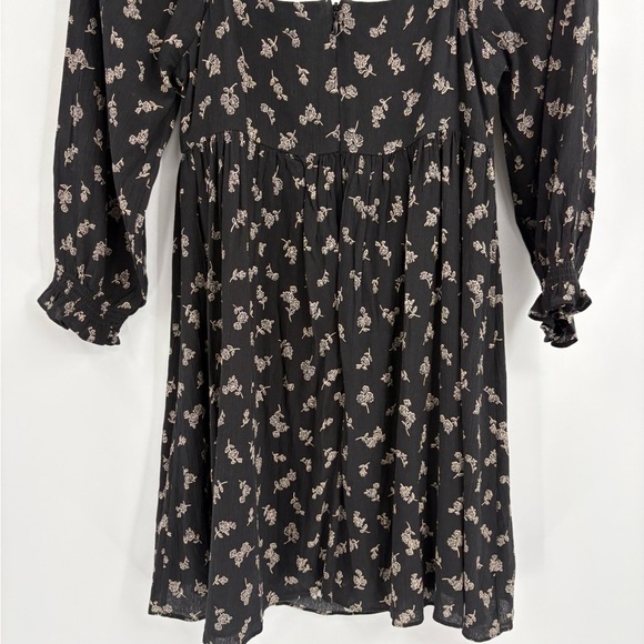 Altar’d State Black Puff Long Party Casual Sleeve Midi Square Neck Dress Small - Picture 10 of 14